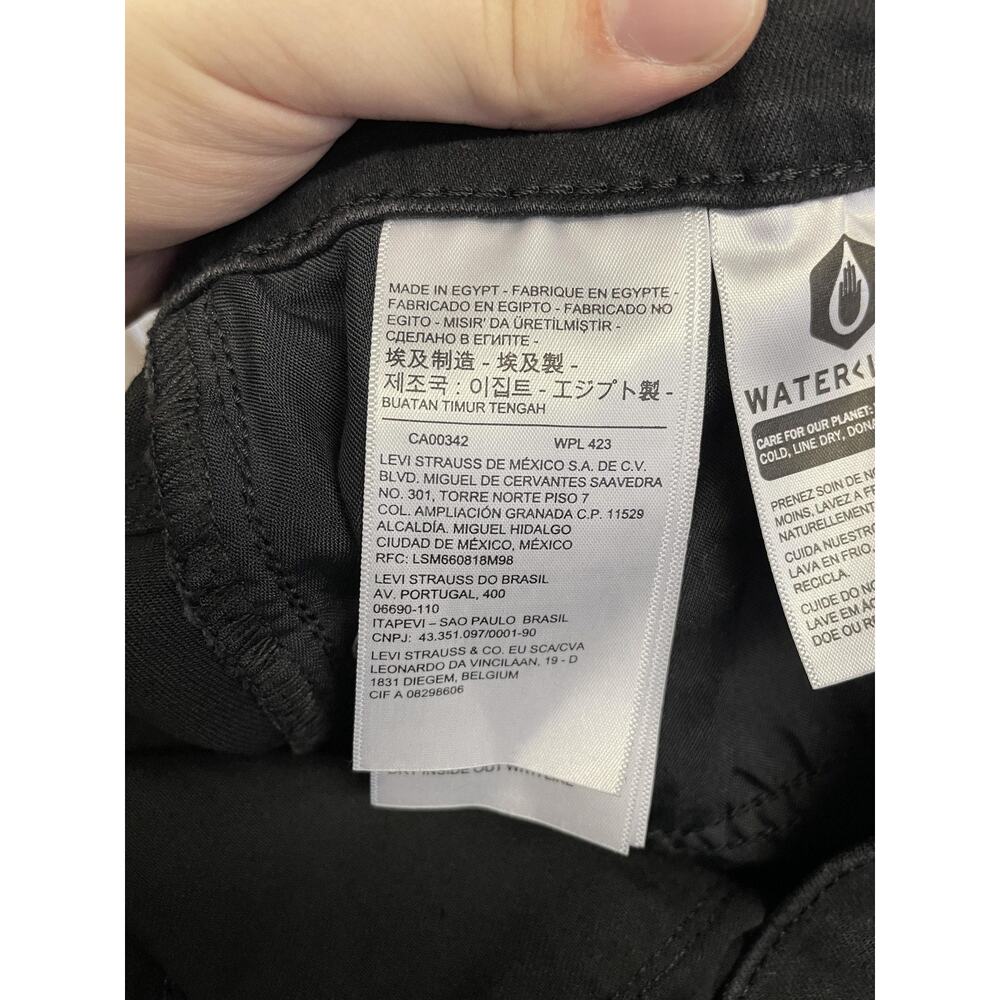 Levis Classic Straight‎ Jeans Womens 4 Black Mid Rise Stretch Waterless - Picture 10 of 14